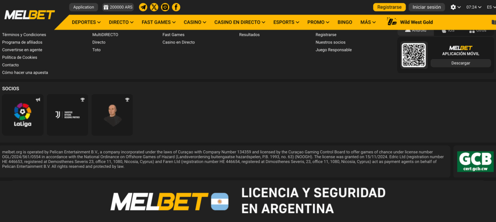 Melbet Argentina licencia oficial Curaçao